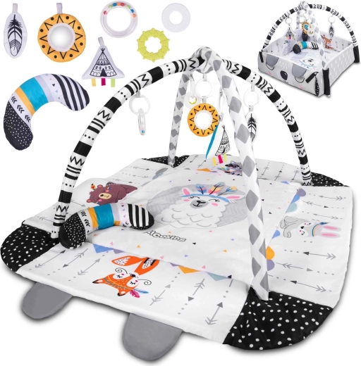 Interaktív oktató játszószőnyeg 110 × 100 cm RICOKIDS Boho 3 az 1-ben