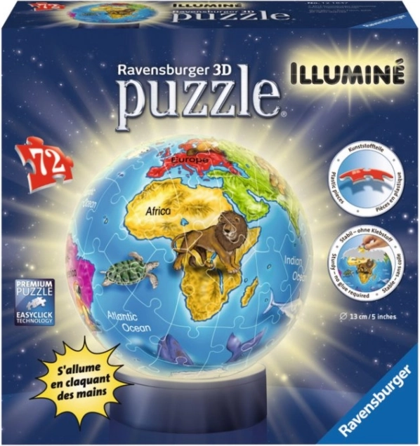 Ravensburger 3D Világító puzzle Gömb Földgömb 72 darab
