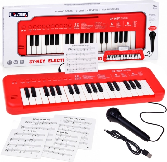 Gyermek elektronikus keyboard 37 billentyűvel és mikrofonnal