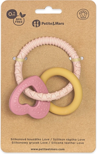 PETITE&MARS Love szilikon rágóka Cute Pink 0h+
