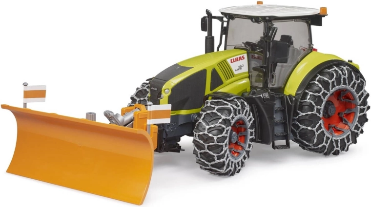 Claas Axion 950 traktor hó láncokkal és hóekével, Bruder