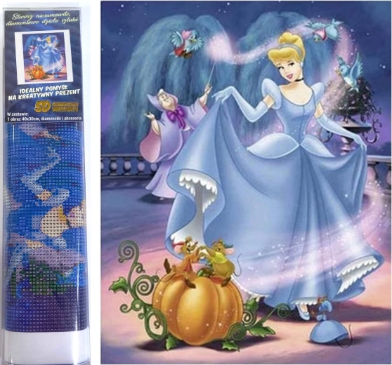 Gyémántszemes kirakó Hamupipőke 30 × 40 cm