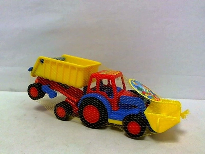 Basics gyerek traktor homlokrakodóval és pótkocsival