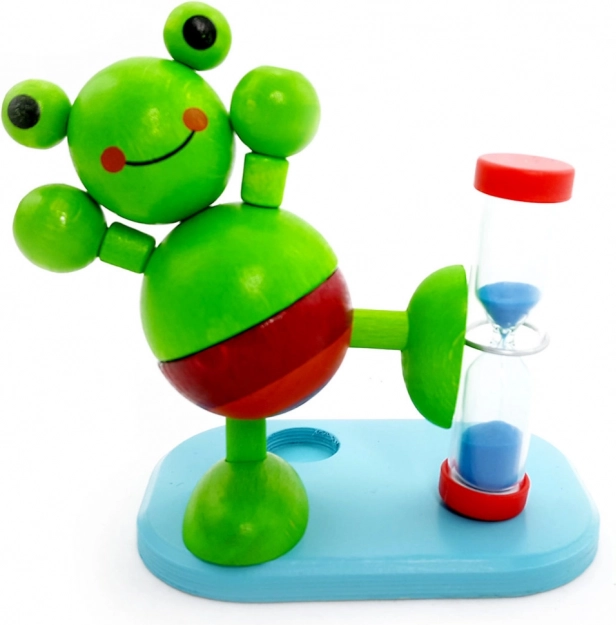 Fa homokóra Béka fogmosáshoz fogkefetartóval