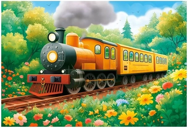 Castorland padló puzzle mozdony nyáron MAXI 40 darab