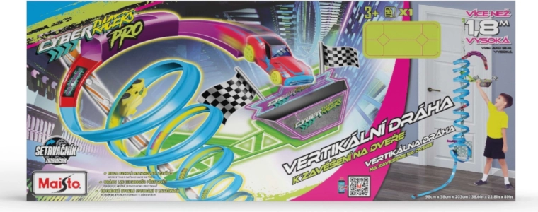 Maisto Cyber Racers függőleges ajtóra szerelhető versenypálya kisautóval