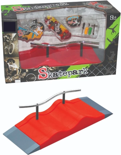 Fingerboard skatepark készlet rámpával, korláttal és kiegészítőkkel