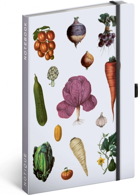 Notesz Zelenina Kateřiny Winterové, vonalas, 13 × 21 cm