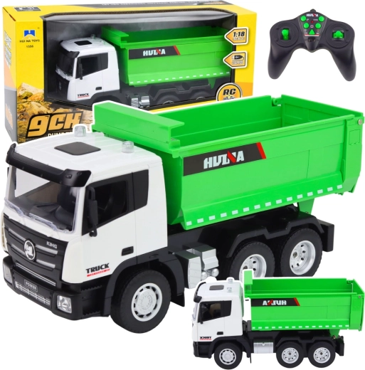 RC billenős teherautó HUINA 1:18 zöld