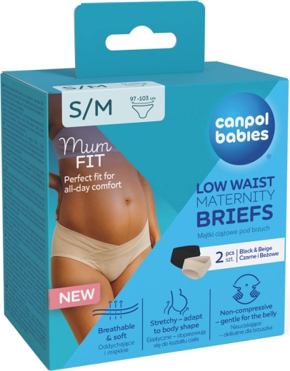 Canpol babies MumFIT alacsony derekú várandós bugyi S/M 2 db