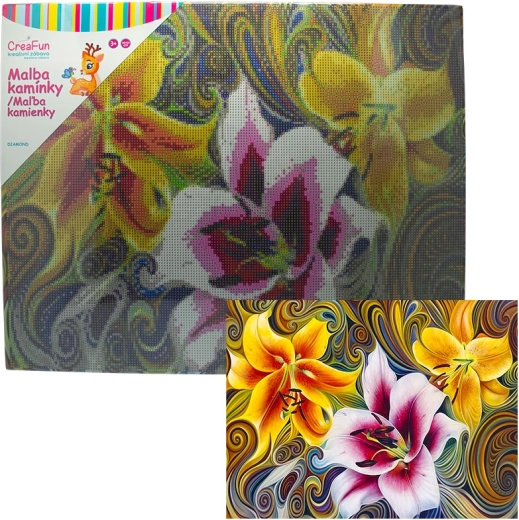 Gyémántszemes festés – virágok 40 × 50 cm
