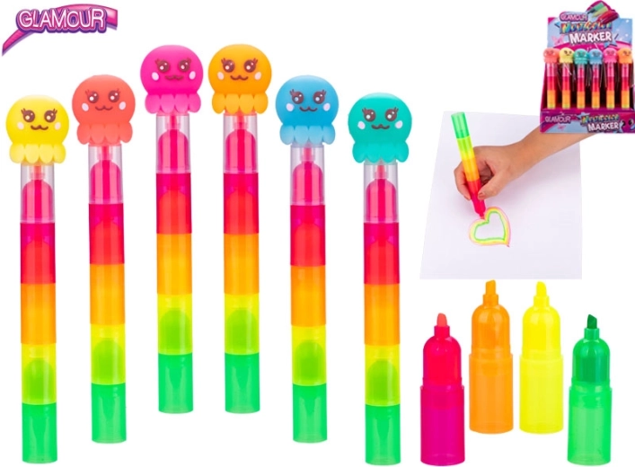 Glamour polip formájú kiemelő, ötszínű