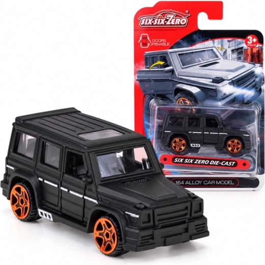 Fém terepjáró autó nyitható ajtókkal, 1:64 méretarányban