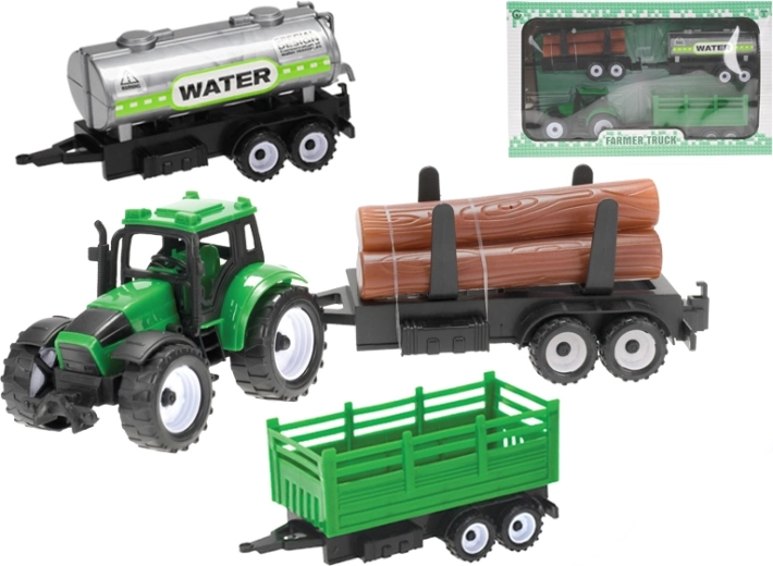Visszahúzós traktor három pótkocsival