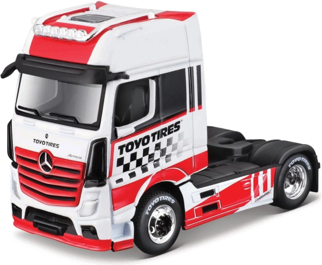 Maisto Mercedes-Benz Actros 1851 piros-fehér modell 1:64