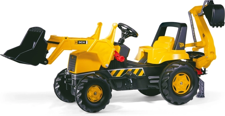 Rolly Toys pedálos traktor Rolly Junior JCB első rakodókanállal és hátsó markoló karral