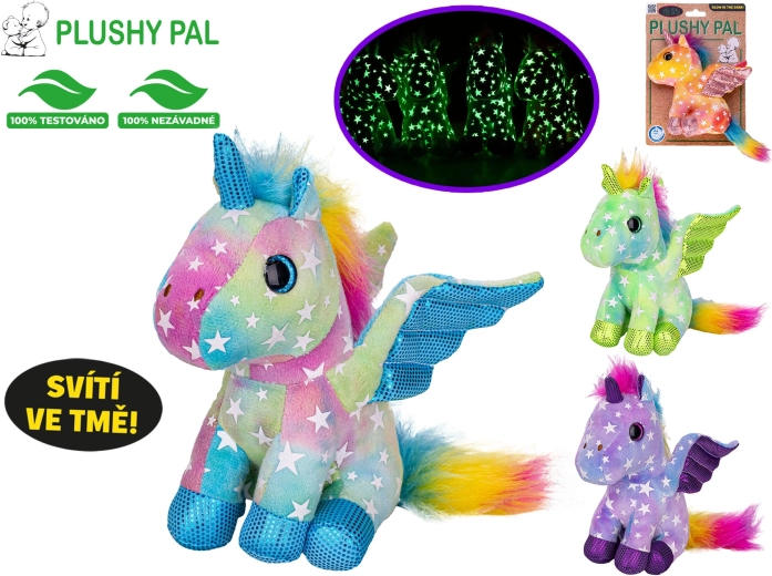 Plüss unikornis Plushy Pal 15 cm világító szárnyakkal