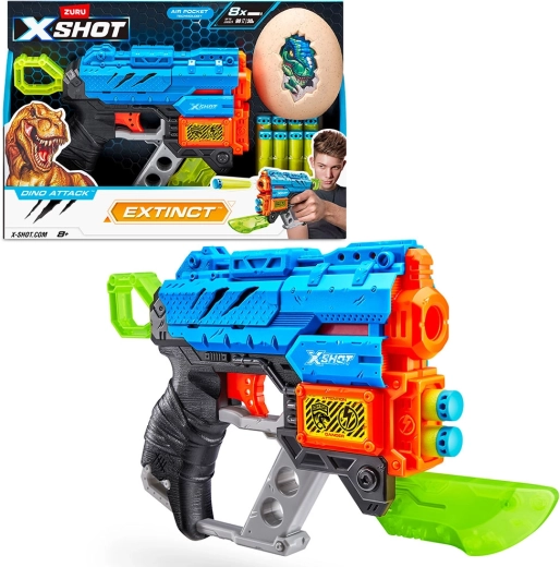 X-Shot Dino Attack Extinct blaster közepes tojással és 8 tölténnyel