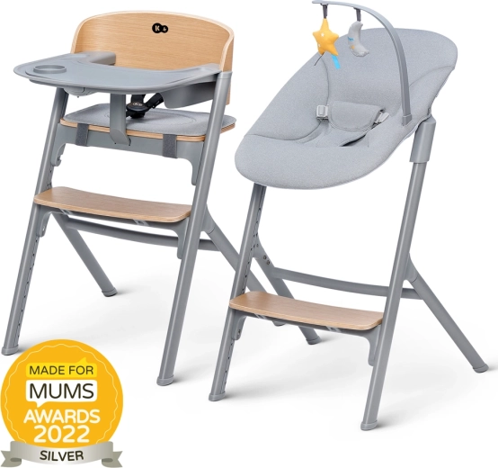 Kinderkraft Select Livy Oak növekvő etetőszék szett Calmee Premium pihenőszékkel