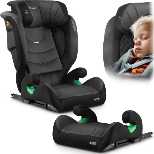 Nukido Louis Soft autósülés fekete-szürke 100–150 cm i-Size ISOFIX