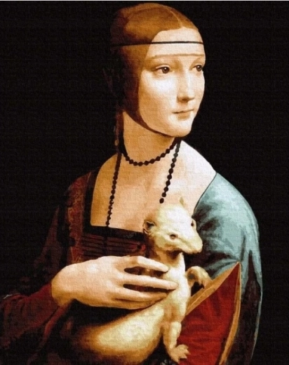 Gyémántkirakó Festés Hölgy hermelinnel 30 × 40 cm NORIMPEX