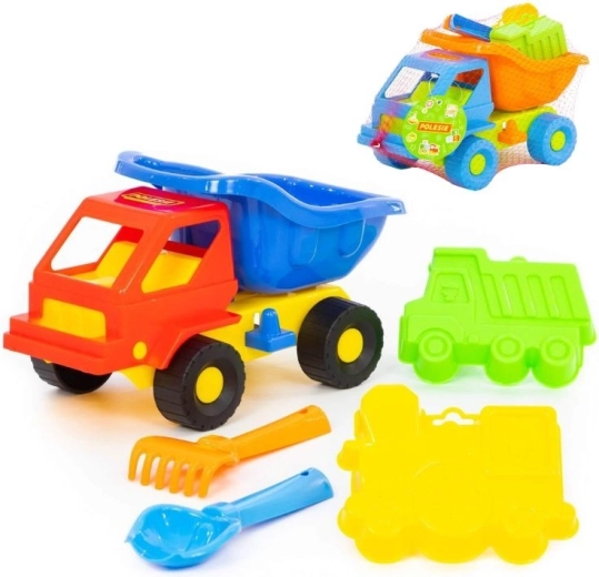 Homokozó készlet Kazimír autóval, formákkal és szerszámokkal