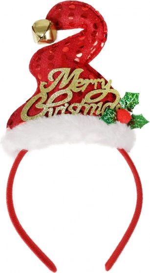 Karácsonyi fejpánt sapkával és csengővel – Merry Christmas
