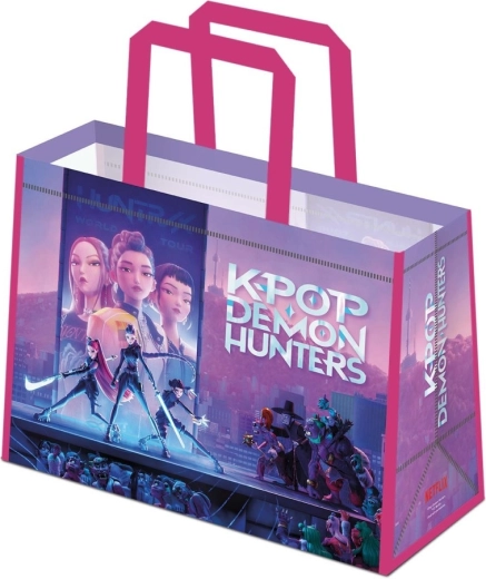 Eco táska K-pop Demon Hunters rózsaszín fülekkel