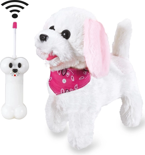 Jamara RC plüss kutyus furry dog fehér/rózsaszín 27 MHz