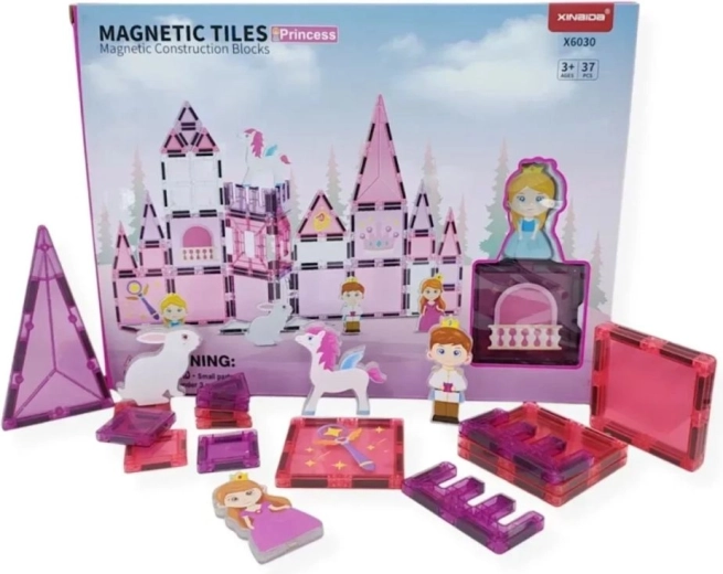 Mágneses építőkockák Magical Magnet Princess – 37 db