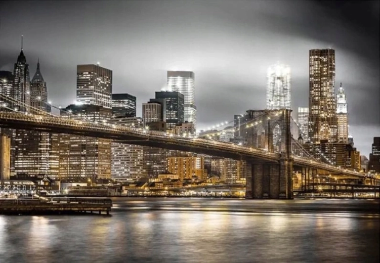 Számfestő készlet New York-i Brooklyn híd motívummal, 40 × 50 cm