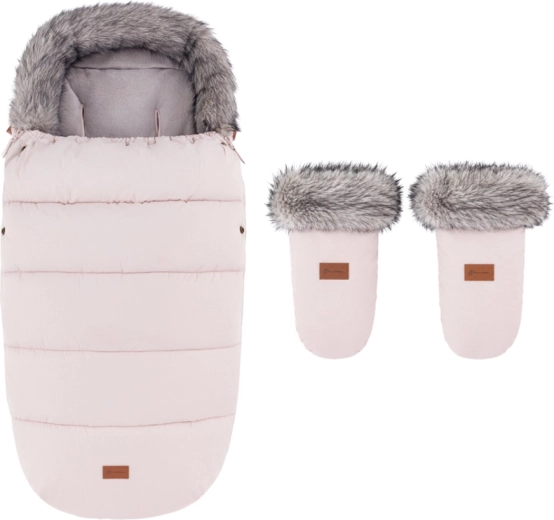 PETITE&MARS Comfy 4 az 1-ben téli bundazsák kesztyűvel babakocsihoz Fjora Rose Petal