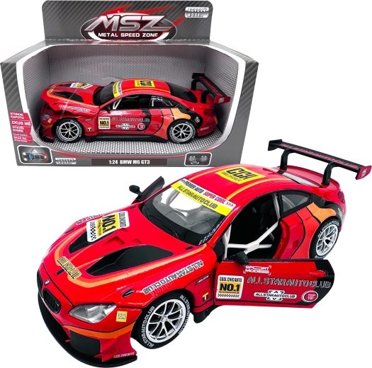 Fém BMW M6 GT3 modell 1:24 piros