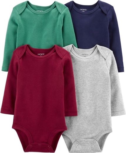 Carter's fiú bababody hosszú ujjal, multicolor, 4 db, 56-os méret (NB)