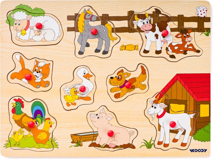 Táblás puzzle tanyasi állatokkal