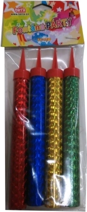 Színes party szökőkutak 12 cm – 40 s, 4 db-os készlet