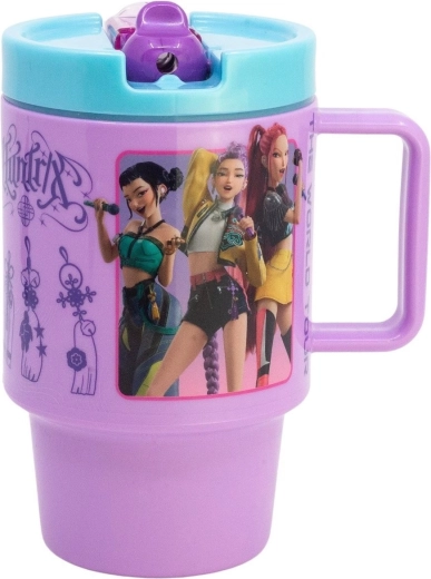 Stor műanyag ivópohár itatócsőrrel 530 ml K-pop: démonvadásznők - 1 db