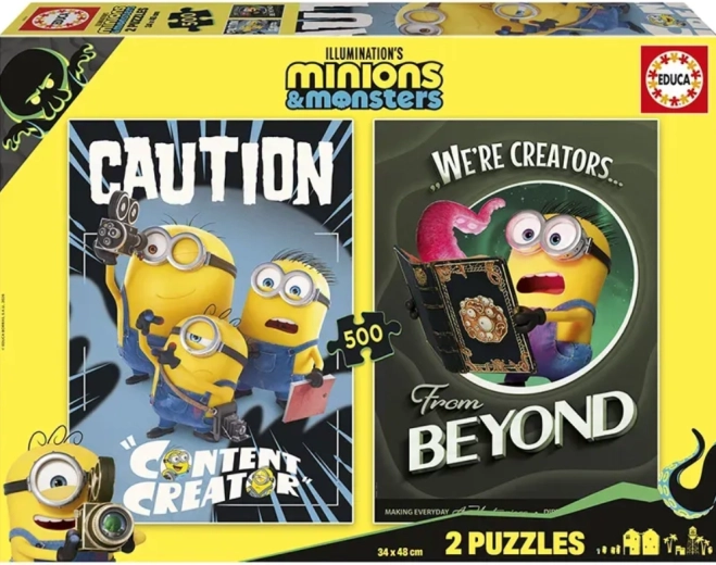 Educa puzzle Minyonok és szörnyek 2×500 darab