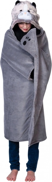 Cozy Noxxiez meleg kapucnis takaró macskamintával és mancsos zsebekkel