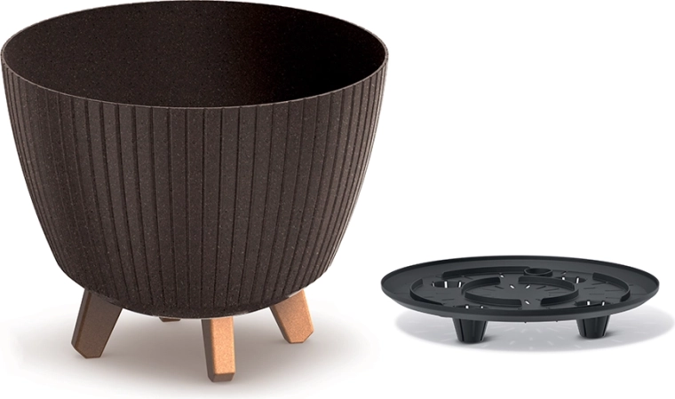 Lamia Eco Wood virágcserép 28,8 cm – kávé