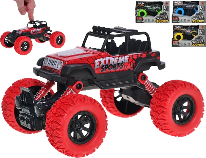 4x4 terepjáró fém modell visszahúzós mechanikával, 16,5 cm