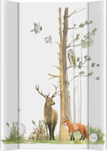 Ceba Baby pelenkázó alátét kiságyra Basic Woodland 50 × 70 cm merev lappal