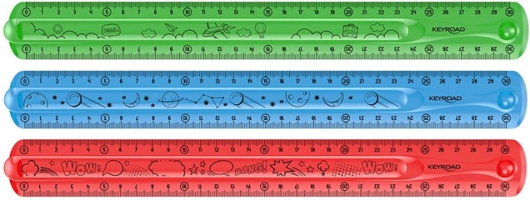 Hajlítható vonalzó KEYROAD Flexi 30 cm, átlátszó