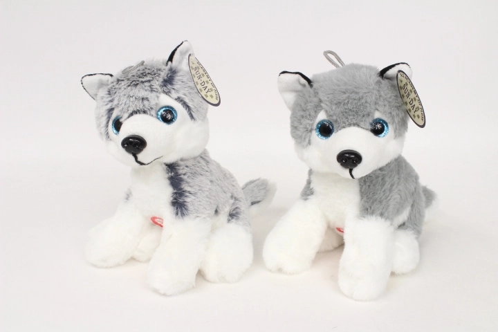 Hangot adó husky plüsskutya 20 cm - 1 darab