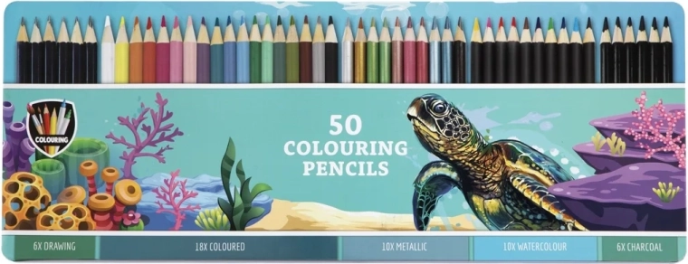 Grafix nagy készlet ceruzák fémdobozban, 50 db