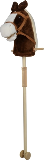Barna botló ló hangokkal és kerekekkel, 95 cm