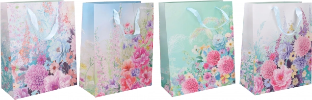 Ajándéktáska L, 40 × 30 × 12 cm – egész éves motívumok mixe