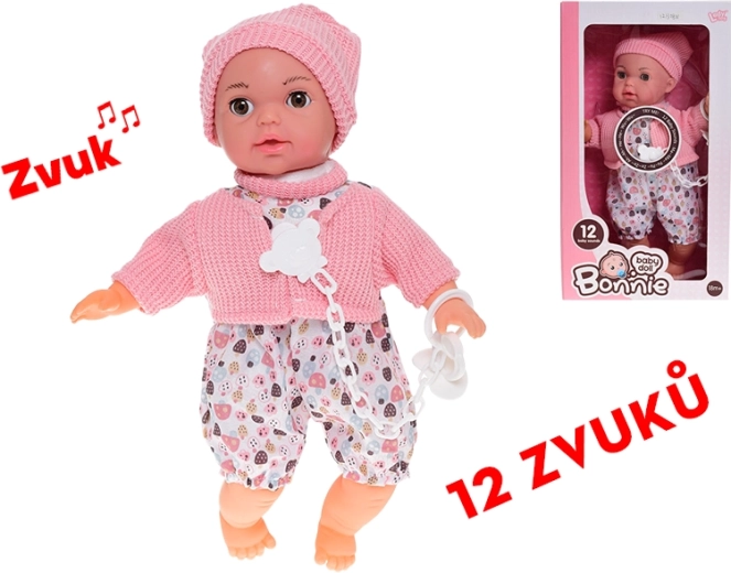 Interaktív baba 30 cm pislogó szemekkel és hangokkal