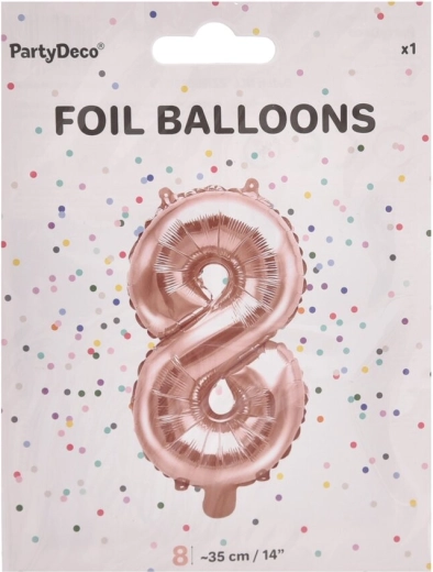 Fólia lufi 8-as szám, gyöngyház rózsaszín, 35 cm