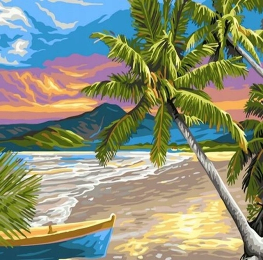 Norimpex számfestő készlet Egzotikus tengerpart 40 × 50 cm